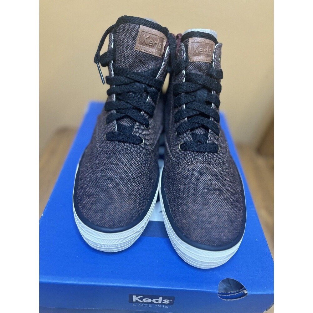 Keds Triple Hi Tweed Womens 7 Burgundy High Top Lace Up Casual Sneakers